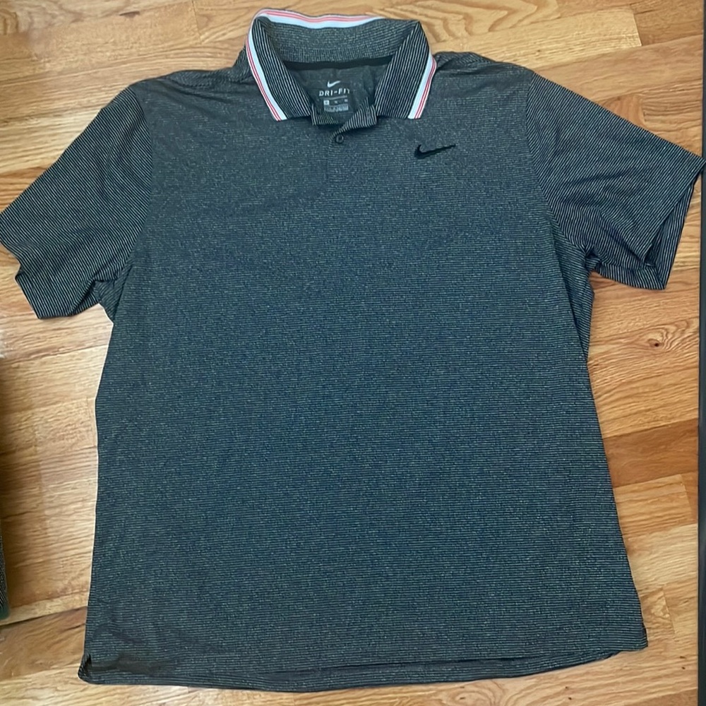 Nike grey and black polo